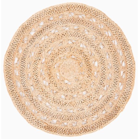 Safavieh 4 x 4 ft. Natural Fiber Global Round Hand Woven Rug, Natural NF169A-4R